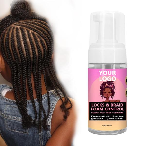 Marca privada Mousse de cabelo encaracolado durável secagem rápida espuma de estilo para tranças
