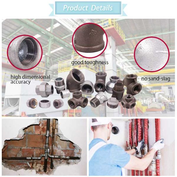 Metallurgical Galvanized Black Malleable Iron Street Elbow Male Female NPT Thread