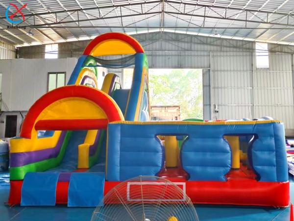 Factory Inflatble Colorful Bouncy House With Double Slides Combo Jumping Castle