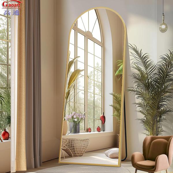 White Frame Wall Mirror Floor Length Metal Bath Dressing Mirror for Home Decoration