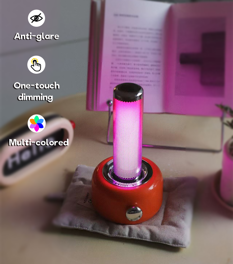 Colorful Tabletop Ambient Light Base Available in Three Different Colors for Bedroom