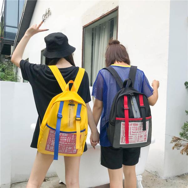 Nylon cloth shoulder bag 2018 new tide Korean fashion letter backpack UL ZZANG original old style travel bag