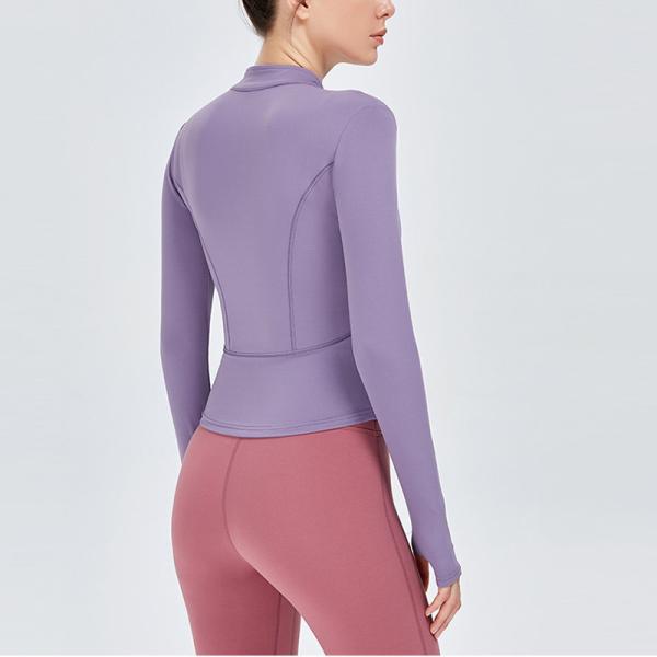 Верховая езда спорт застежка-молнии женщин полная покрывает рубашки нейлона длинного рукава сплошного цвета мягкие