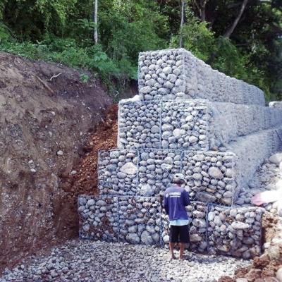 Rectangular 100x120mm Iron Woven Gabion Baskets For Erosion Control