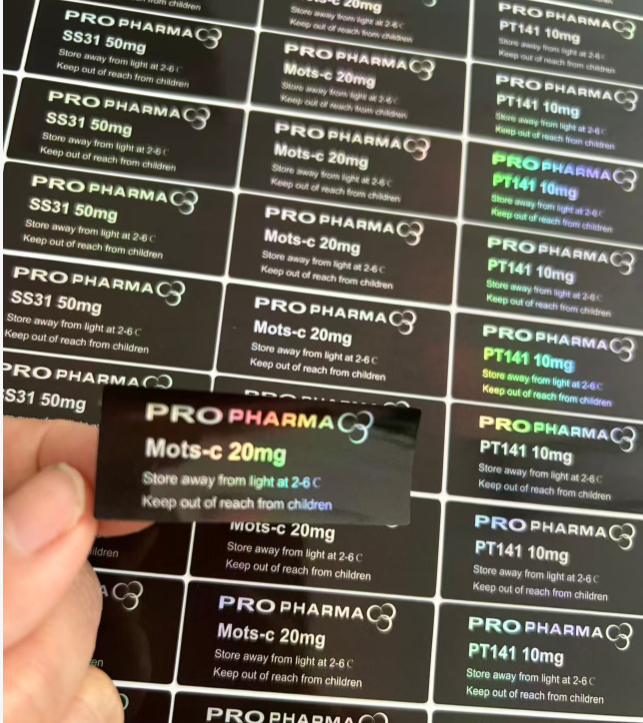 Glow 70mg Pvc Self Adhesive Peptide Vial Labels