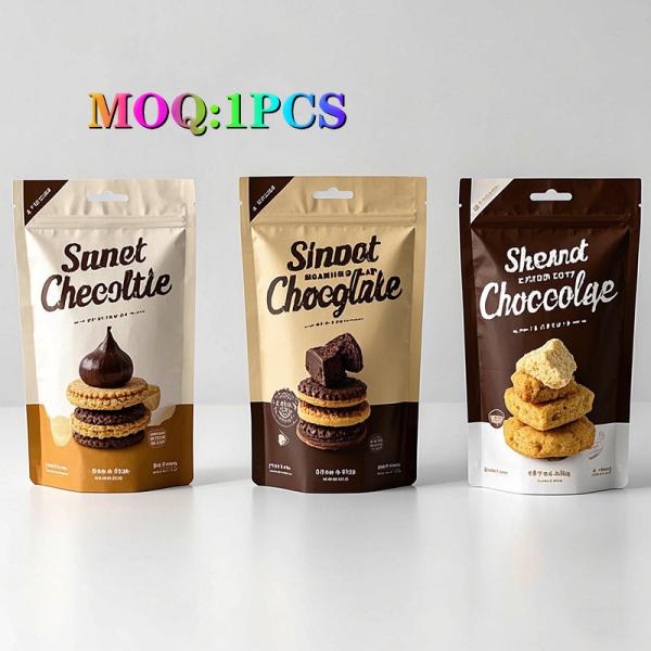 Custom Printed Seal Packaging Bags Plastic Packing Bags With Window For Sweet Cookie Candy Snacks Packing