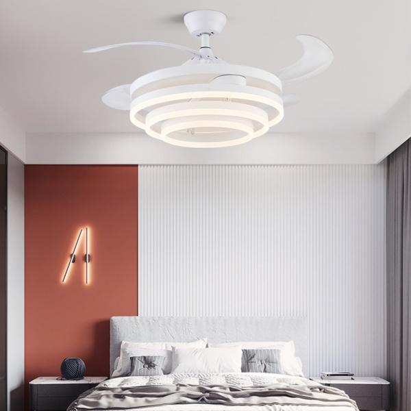 Iluminación moderna de fábrica de dormitorios Invisibles con ventilador y control remoto