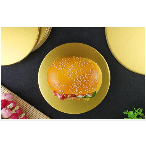 Золотые тортовые доски Картонные продукты питания и напитки Гладкий тортовый барабан Круглая форма для тортового магазина