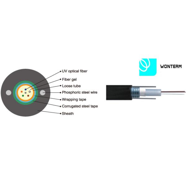 Aerial 8/12/24 core GYXTW Optical Fiber Cable Central tube cable