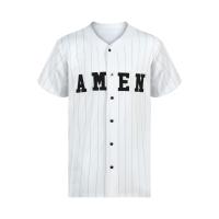 Unisex Buttoned Baseball Team Wear Jersey Tees Breathable Polyester Custom