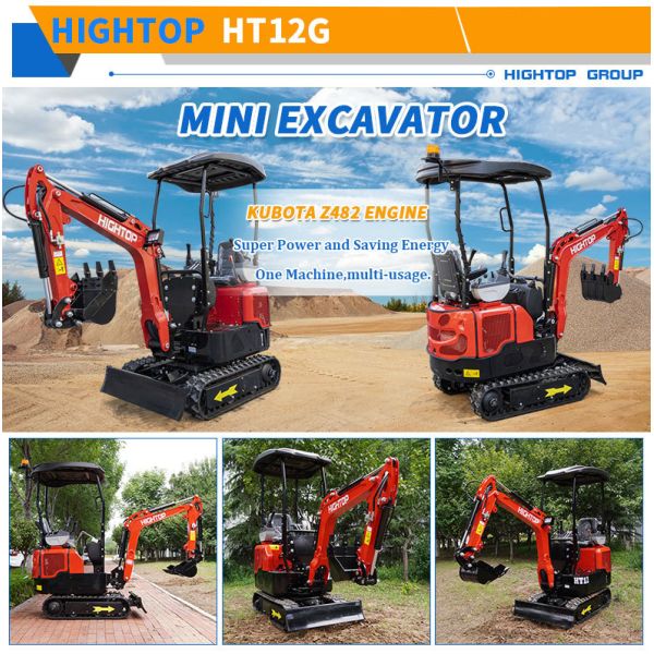HT12G Mini Excavator with Kubota Z482 Engine Full Hydraulic Control