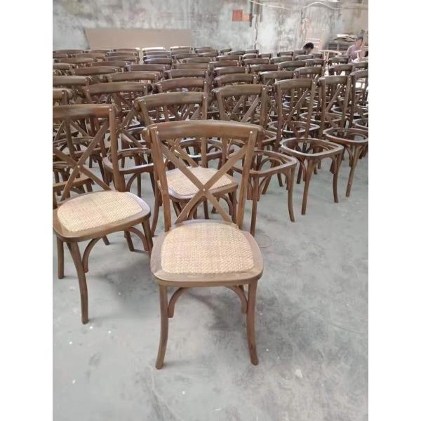 Restaurante y hotel silla de espalda cruzada de madera maciza tejida en estilo nórdico moderno para la boda