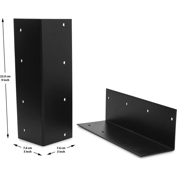 Черная сталь L Правый угол скобки для тяжелой работы поднятый овощный сад угол кровати