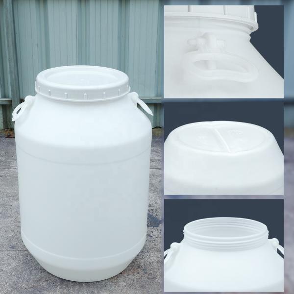 White HDPE 100% Chemical 60l Plastic Barrel With Cover