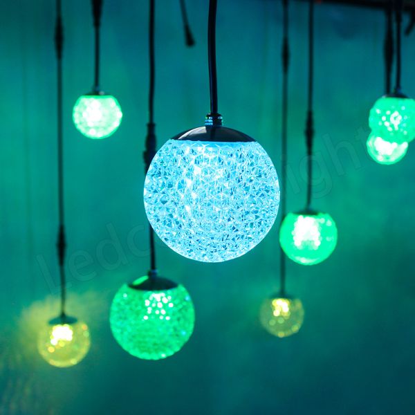 60mm 90mm DMX RGB Hanging Crystal Sphere Lights for Wedding Club Decoration