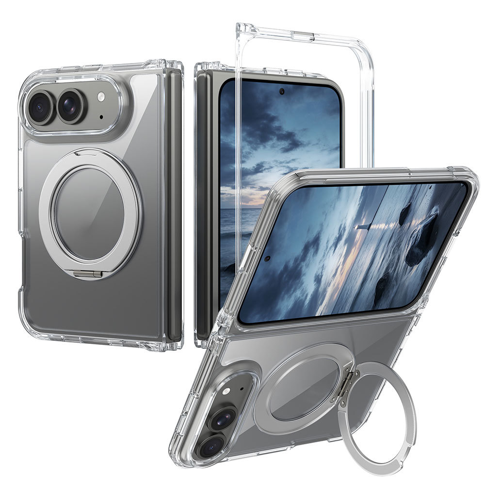 Laudtec Wholesales Slim Durable Design Foldable Case for iPhone 18- Hard PC Back Magnetic 360 ° Rotating Kickstand