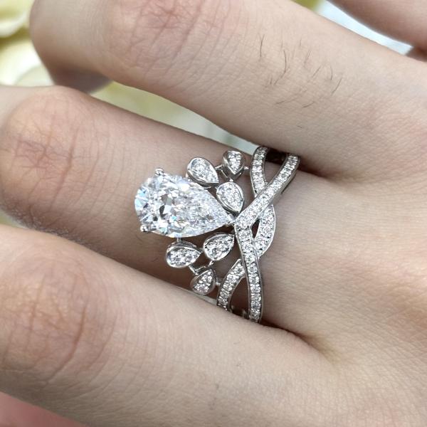 18k Crown Style Lab Grown Diamond Ring Красивые женщины Принцесса Дизайн Белое Лабораторно выращенное бриллиантовое кольцо