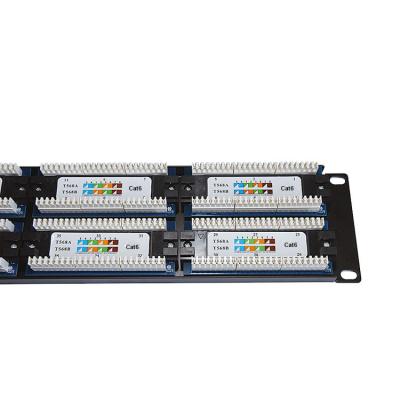 48 19 gestão modular portuária do painel de remendo CAT6 da rede da polegada 2U RJ45
