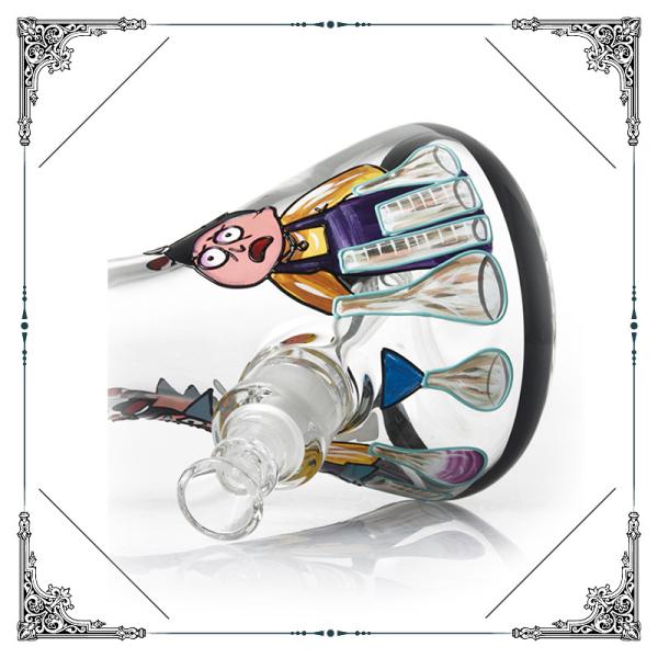 Wholesale Art Bong 7MM Glass Cool Smoking Pipes Rick And Morty On Glass Water Bongs