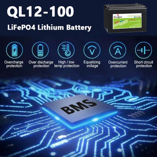 Bms 100ah 12.8v Lifepo4 Deep Cycle Battery Lithium Ion For Solar System