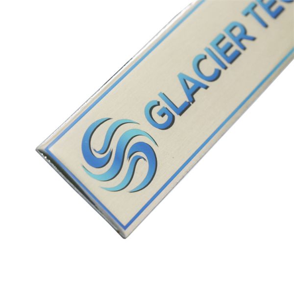 Custom Epoxy Dome Printed Aluminum Base Labels With Adhesive Backing