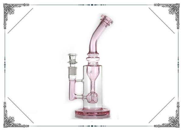 Pink Glass Bubbler Recycler 10 inches Showerhead Perc Bongs Smoking Water Pipe