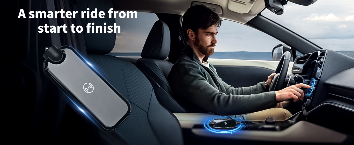 Portable Wireless Carplay Android Auto Adapter Bluetooth Dongle 2 In 1