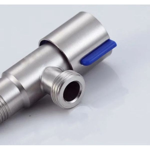 Lead-Free SUS304 Angle Valve Brushed Finish High Pressure Resistant Water Shut-off Valve for Home Plumbing