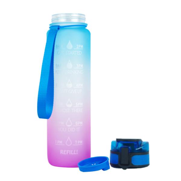A garrafa plástica de Drinkware com filtro, aptidão ostenta a garrafa de água com marcador do tempo