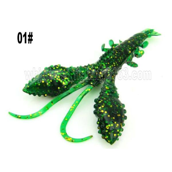New best sale 9.5cm/8g 5 kinds colors artifical soft shrimp fishing lure