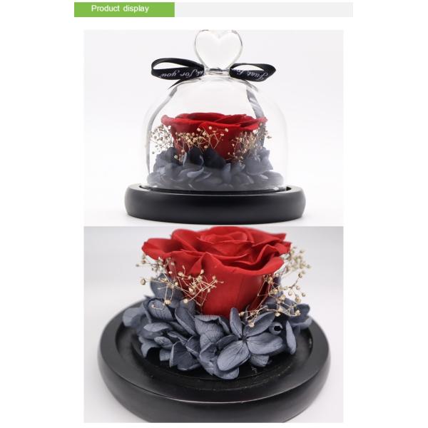 romantic eternal fresh rose preserved box gift artificial eternal rose flower in glass weddings decoration flower preser