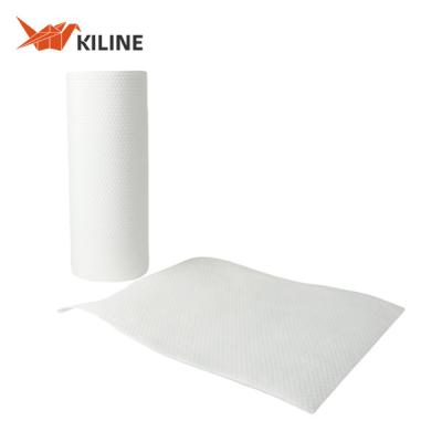 White Wood Pulp PP Disposable Kitchen Towel Rolls 60 Sheets