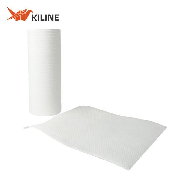White Wood Pulp PP Disposable Kitchen Towel Rolls 60 Sheets