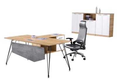 American Walnut Color Wood Office Desk , Melamine Laminated Modern Executive Table