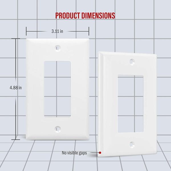 Screw Holes Rectangular Glossy Outlet Wall Plate For Light Switches