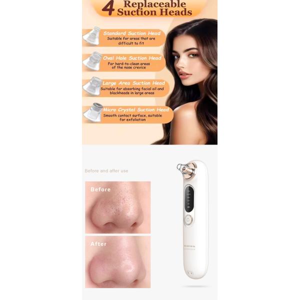 Portable Electric Blackhead Remover Vacuum Rechargeable Facial Pore Cleanser Machine