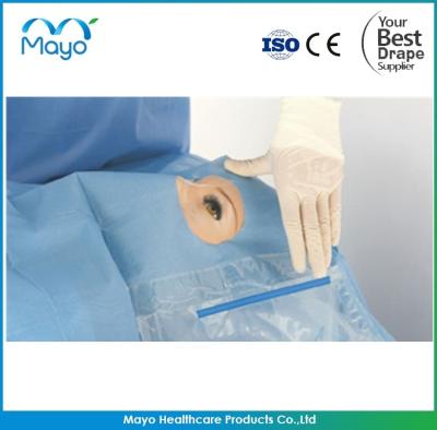Blue Ophthalmic Drape With Pouch OEM Surgical Eye Drapes For Hospital