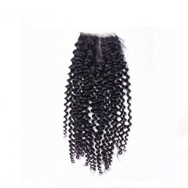 8'' Kinky Curl Middle Part 100% Brazilian Virgin Hair Lace Closure For Ladys