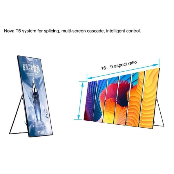 Flat Led Poster Screen P2.5 3840Hz Smart Control Wifi 3/4G Mobile Phone APP