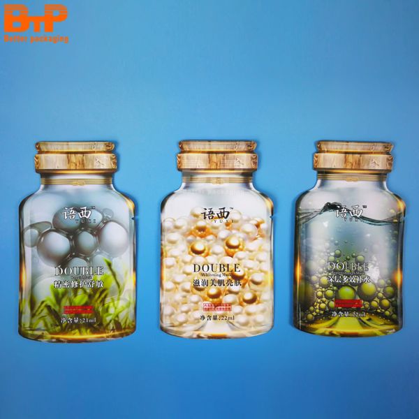 Custom Cosmetics Shaped Pouches Custom-tailored Package for 30ml Seaweed Liquid Facial Mask Packaging Bags