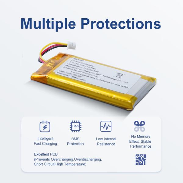 Compact 3.7V 600mAh Li-Polymer Battery Pack for Bluetooth Headsets & Fitness Trackers