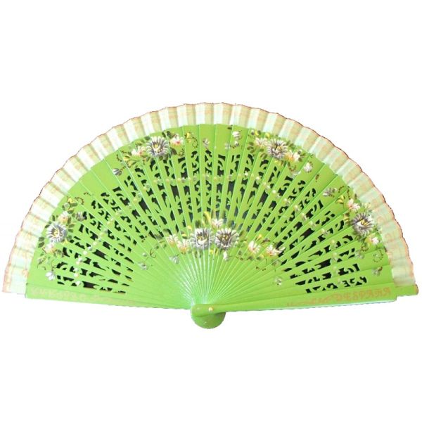 [I AM YOUR FANS] Spanish Folding Wooden Hand Fan Customized Home Decoration  Spanish Wood  Fan Painted With Flower
