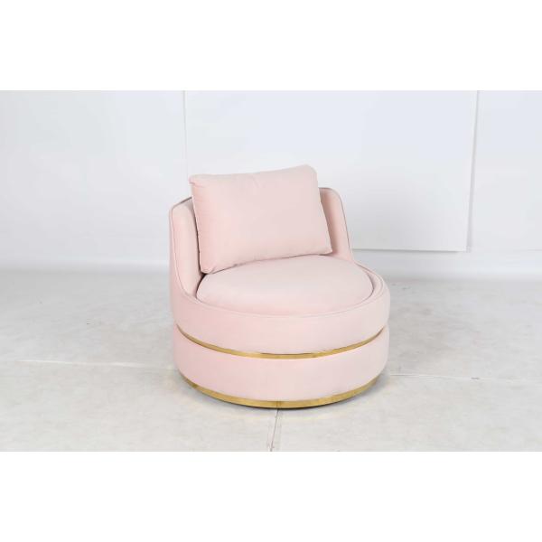 Standard Size Hotel Lobby Furniture Round Rotatable Italian Top Grade Velvet Single Lounge Chair