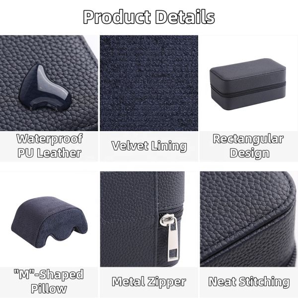 OEM ODM Custom 3 Slots Men's Watch Box Case Handmade PU Leather Wristwatch Protection