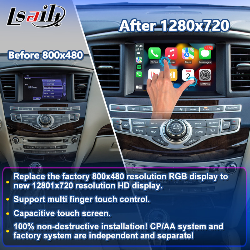 Lsailt Wireless Android Auto Multimedia Carplay Screen for 2011-2016 Infiniti JX35 QX60