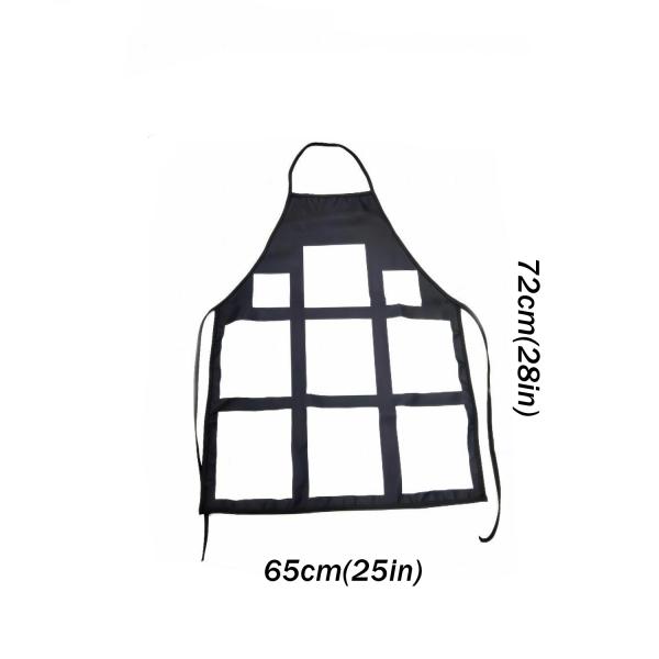 72*65cm Black Polyester Sublimation Apron Blanks For Kids And Adult