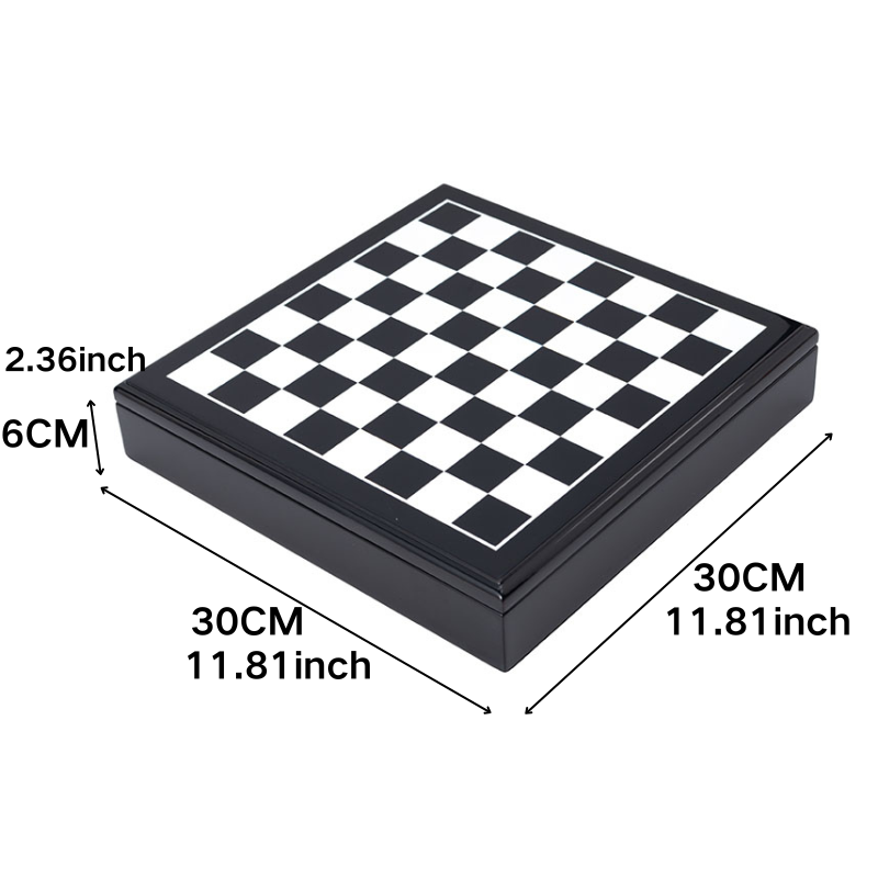 Luxury Zinc Alloy Metal Chess Set with 30*30*6cm Size for International Chess Game