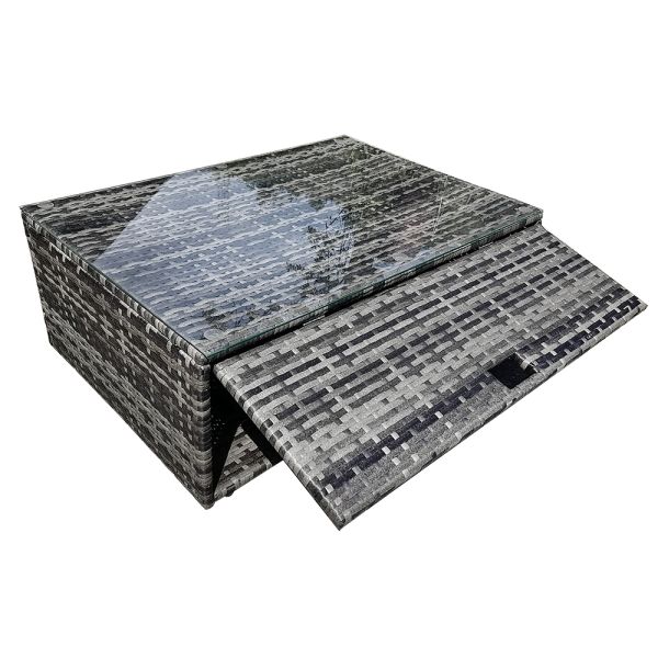 Furniture Wholesaler Outdoor Living Seating Sectional Poly Rattan Wicker Garden Sofa Storage Conversation Patio Corner Set