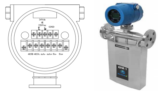 316L Stainless Steel Coriolis Type Mass Flow Meter 24VDC Power Supply