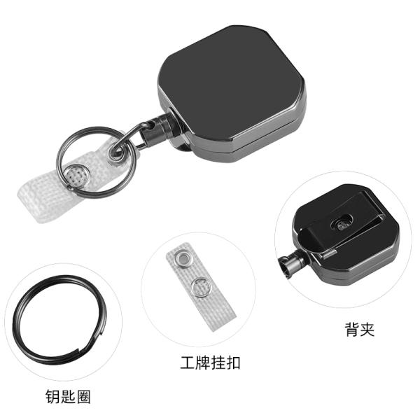 Deyi Badge Reel Outdoor Sports Retractable Metal Heavy Duty Badge Holder Belt Clip Key Ring